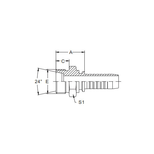 10411-Metric Female 24°Cone Seat L.T.