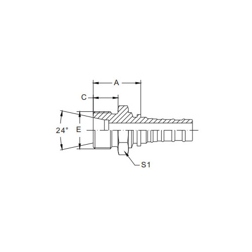 10513-Metric Female 24°Cone Seat H.t. Interlock