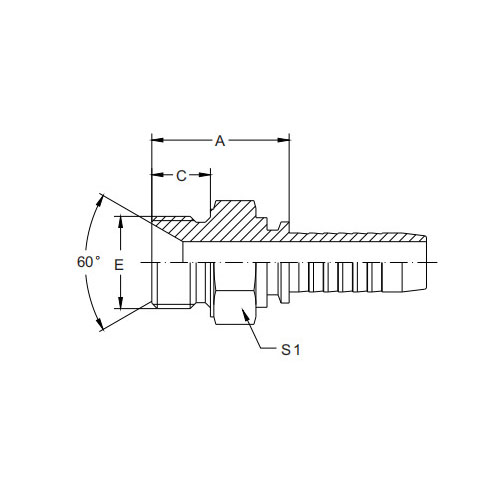 10611-Metric Male Double Use For 60° Cone Seat Or Bonded Seal