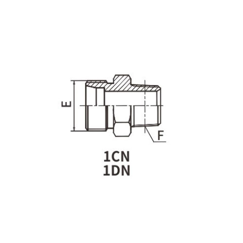 1CN Metric Male 24° L .T. /NPT Male 60°