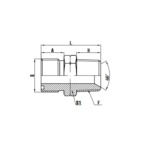 1FN ORFS Male O-Ring Bulkhead