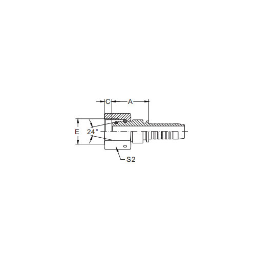 20511-Metric Female 24° Cone O-Ring H.T.