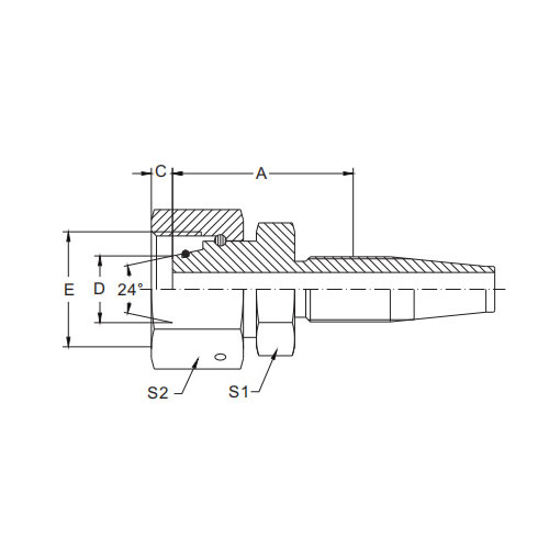 20518d-Metric Female 24°Cone O-Ring H.t. Detachable Hose Fitting