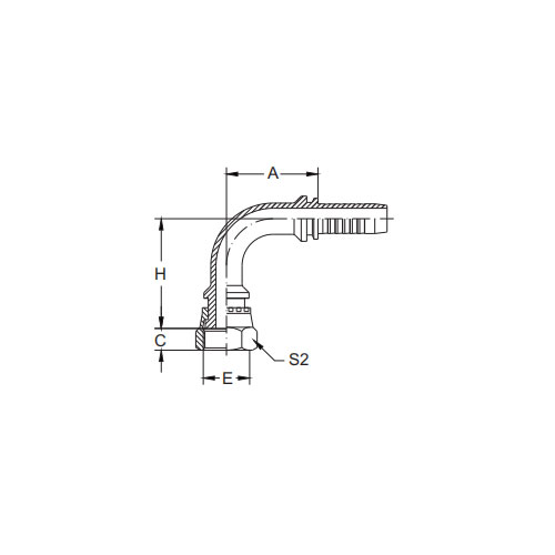 22291-90° BSP Female Flat Seal