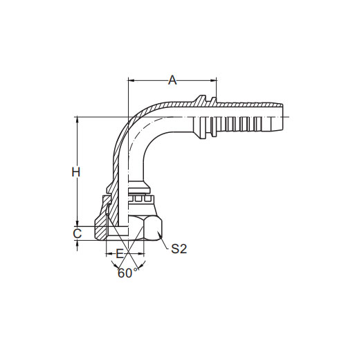 22691-90° BSP Female 60° Cone Seal