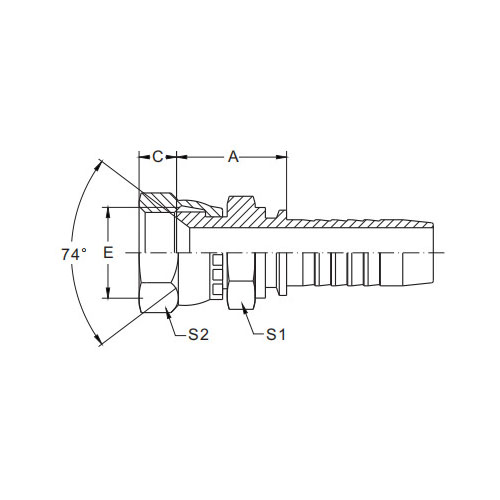 26711D JIC Female 74°Cone Seatdouble Hexagon