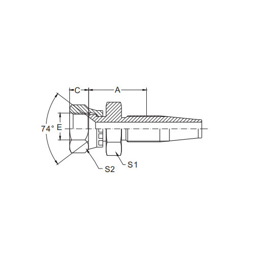 26718 JIC Female 74°Cone Seal Detachable Hose Fitting