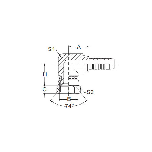 26791K 90°JIC Short Female 74°Cone Seat