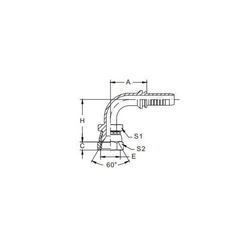 29691-90°Jis Gas Female 60°Cone Seal