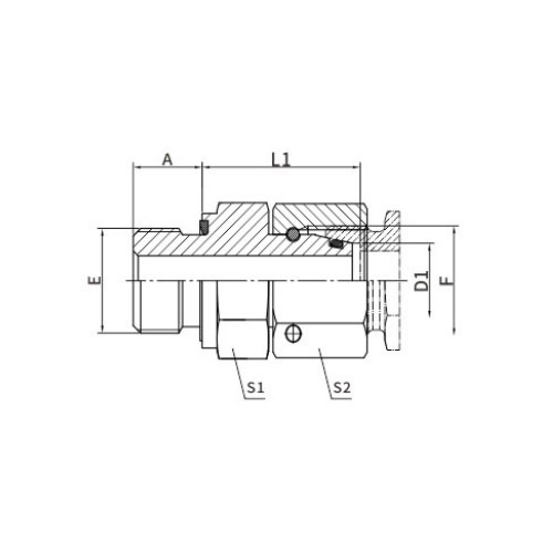 2BC-WD Metric Female 24° L .T. /BSP Maledouble 60° Seat Bonded Seal