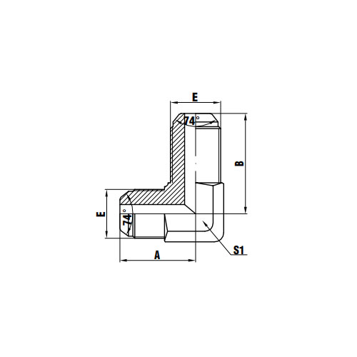 6q9 90° Metric Male 74° Cone Bulkhead