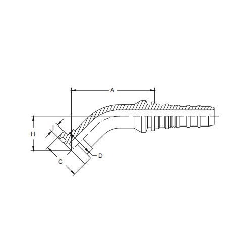 87643-45°SAE Flange 6000 PSI Interlock