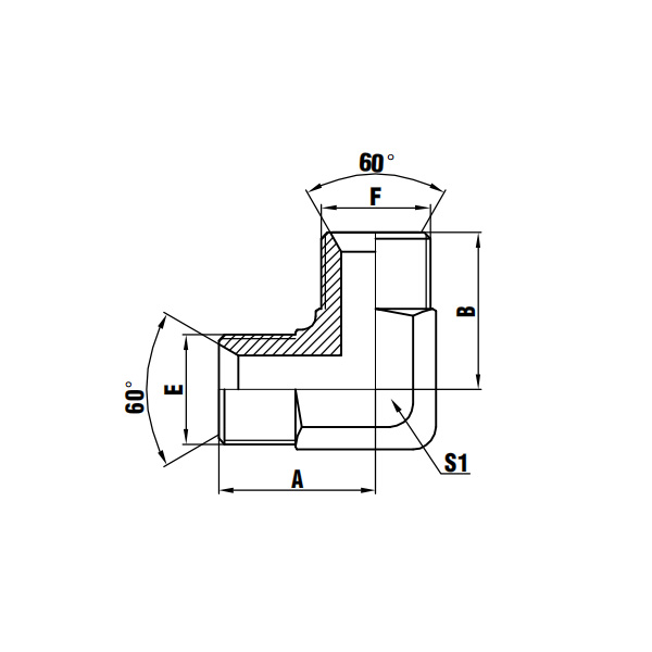 90° Elbow BSP Male 60° Seat