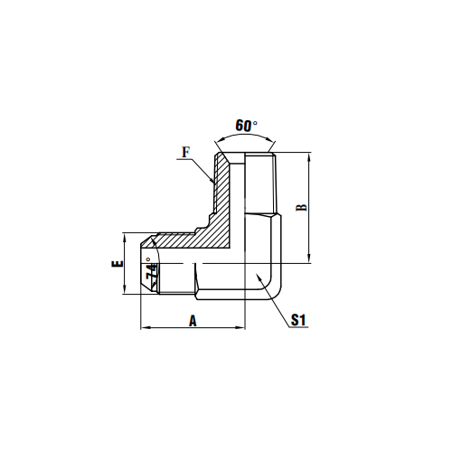 90°JIC Male 74°Cone/NPT Male