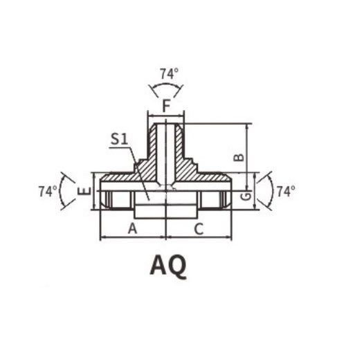 AQ Metric Male 74° Cone Tee