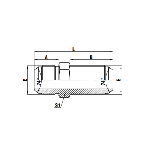 JIC Male 74°Cone Bulkhead