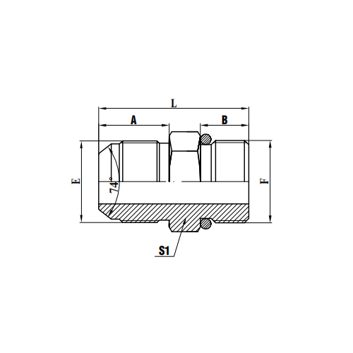 JIC Male 74°Cone/SAE O-Ring Boss