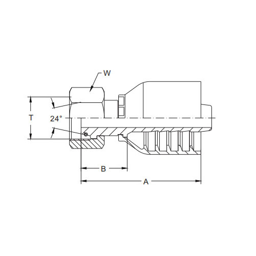 Metric Female 24°Cone O-Ring Heavy Series